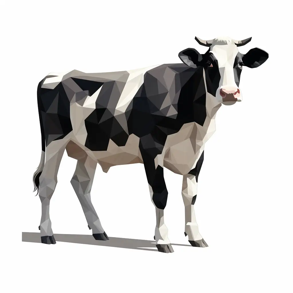 cow geometric figure black white triangle logo illustration vector