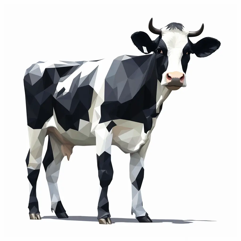 cow geometric figure black white triangle vector illustration logo