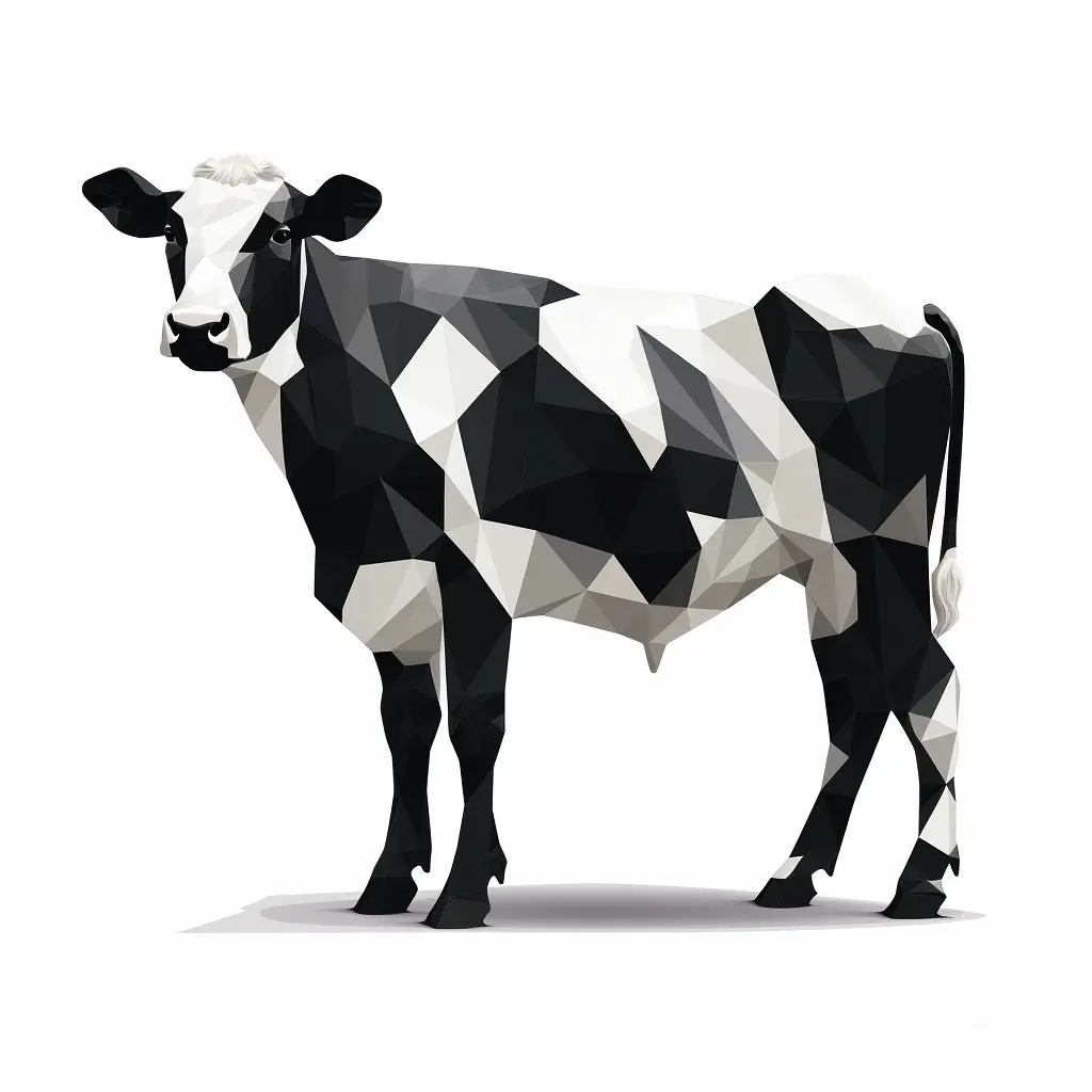 cow geometric figure black white triangle vector logo illustration