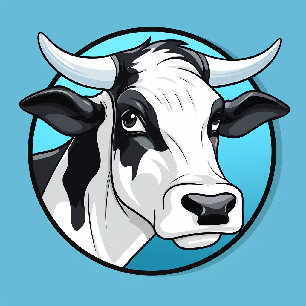 cow head blue vector circle illustration logo