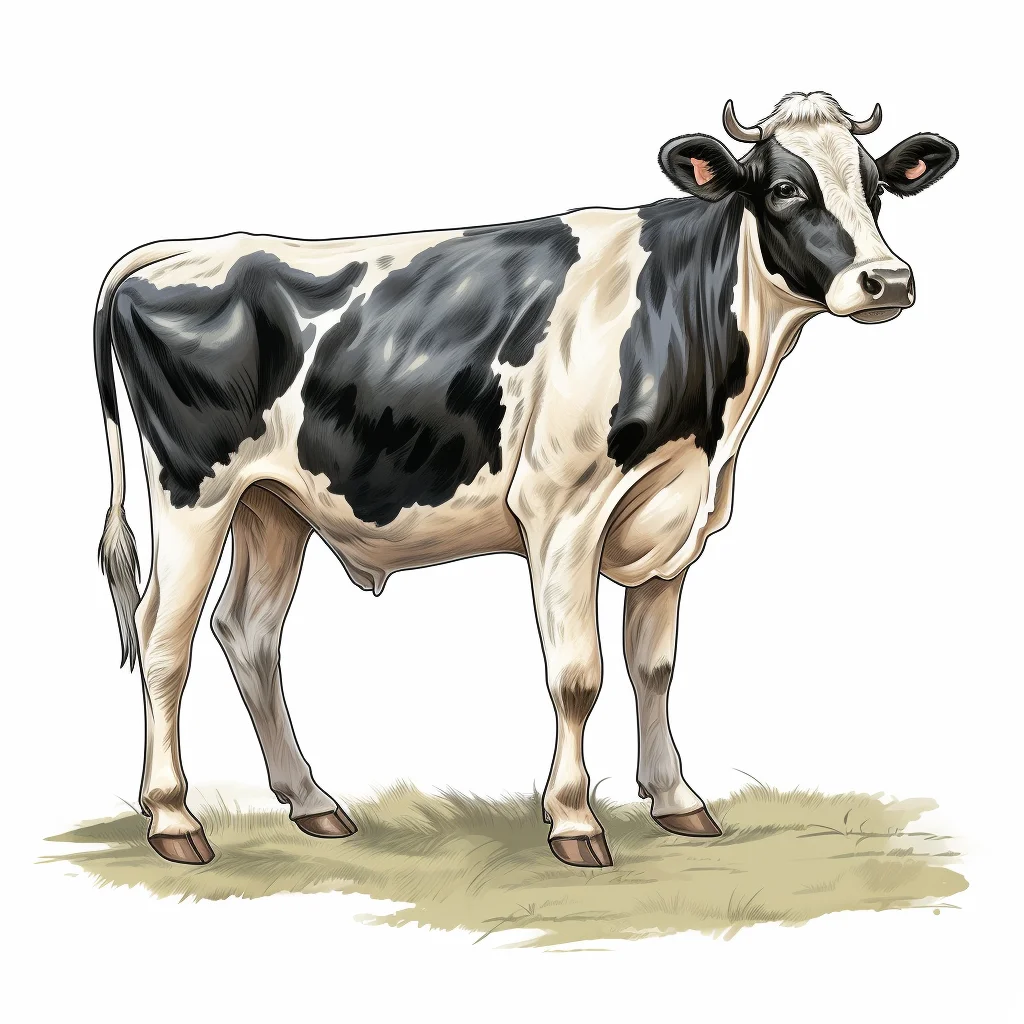 Gropicture Cow Milk Vintage Illustration Drawing