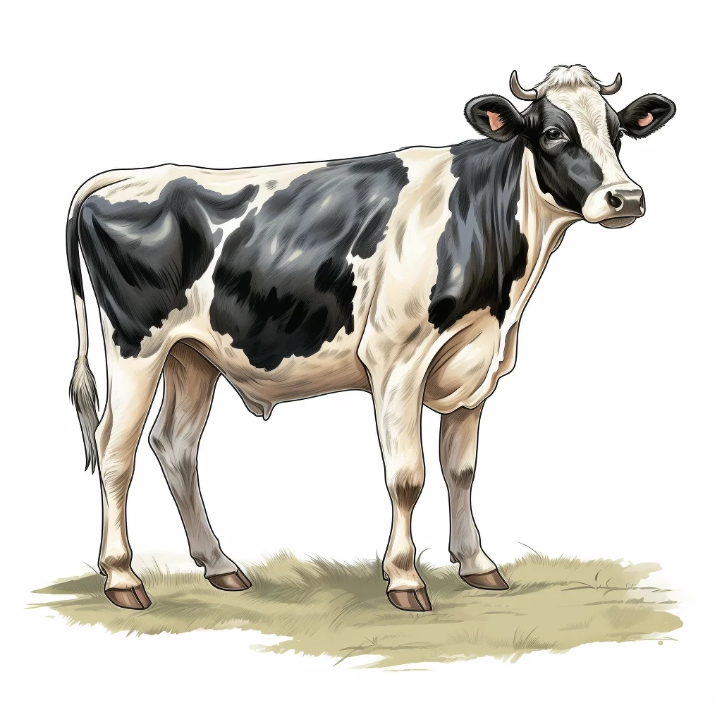 cow milk vintage illustration drawing
