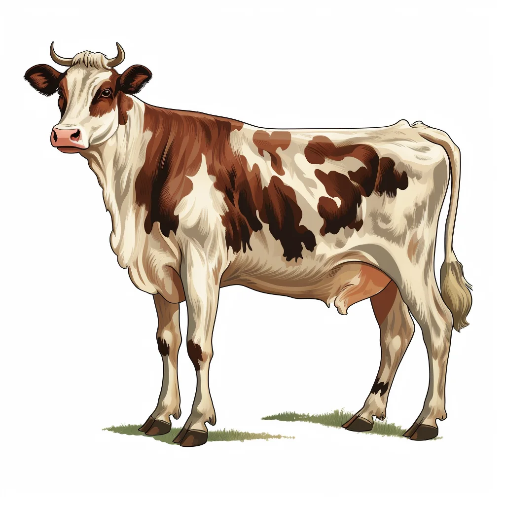 Gropicture Cow Vintage Illustration Drawing