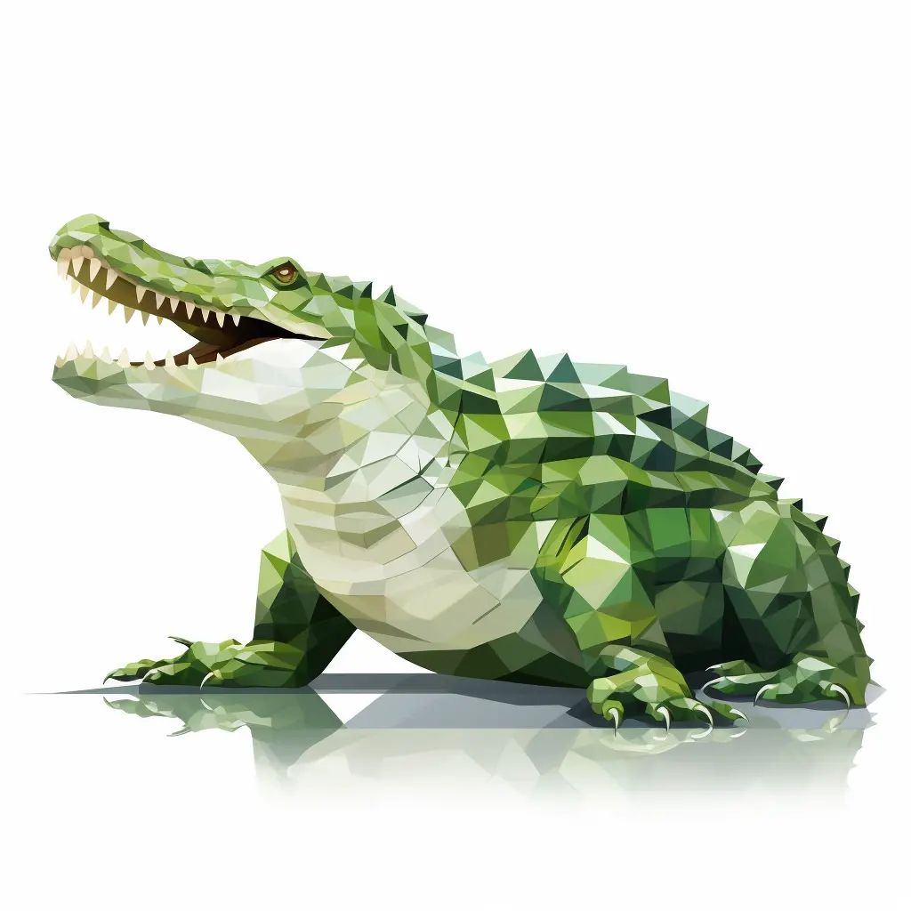 crocodile alligator geometric figure green triangle illustration vector logo
