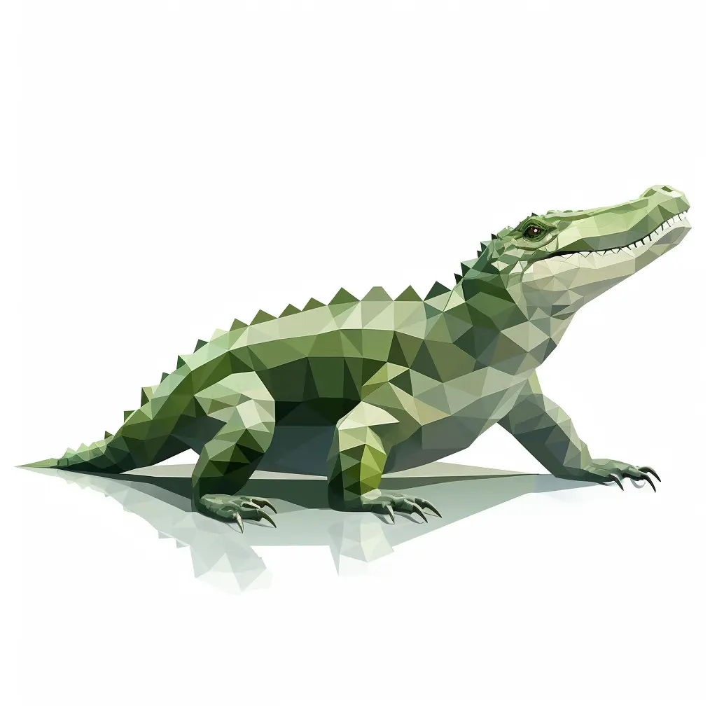 crocodile alligator geometric figure green triangle vector illustration logo