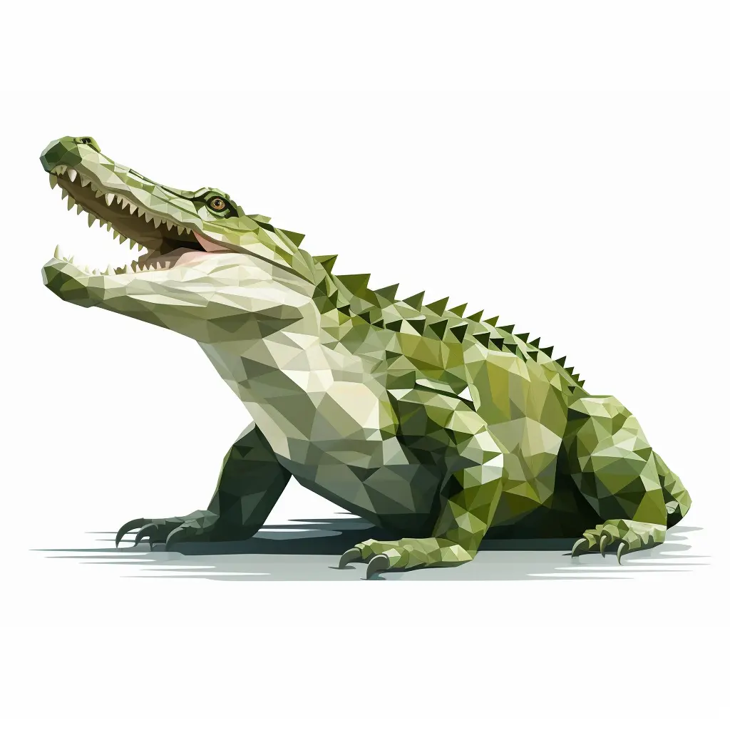 crocodile alligator geometric figure green triangle vector logo illustration