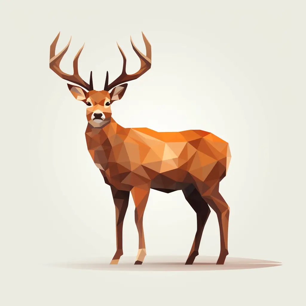 deer reindeer geometric figure pink triangle vector illustration logo