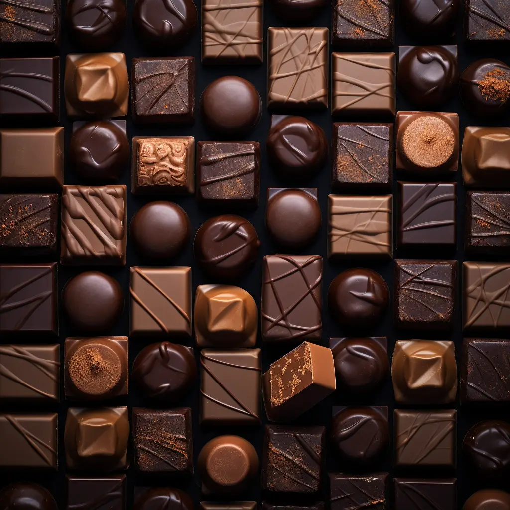 delicious black chocolate orderliness photography