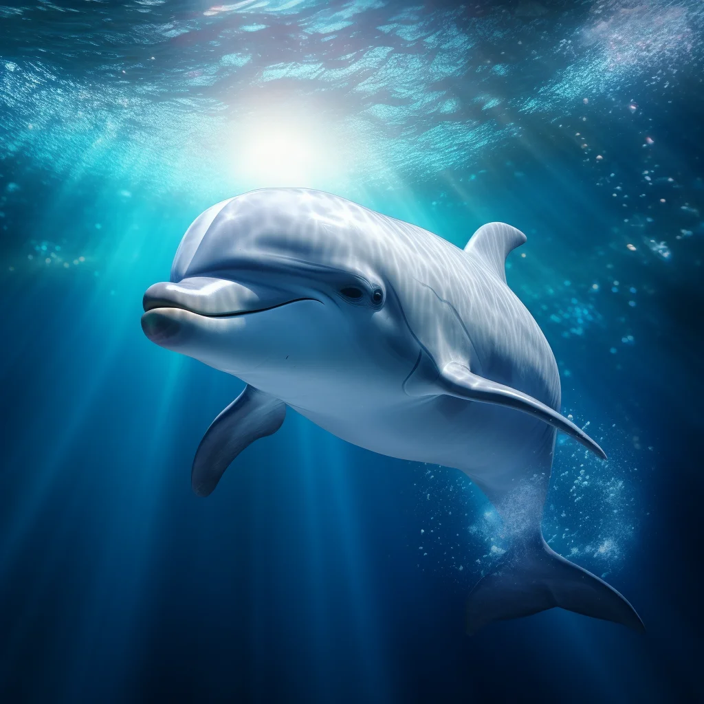 dolphin sea underwater light diving swim photography