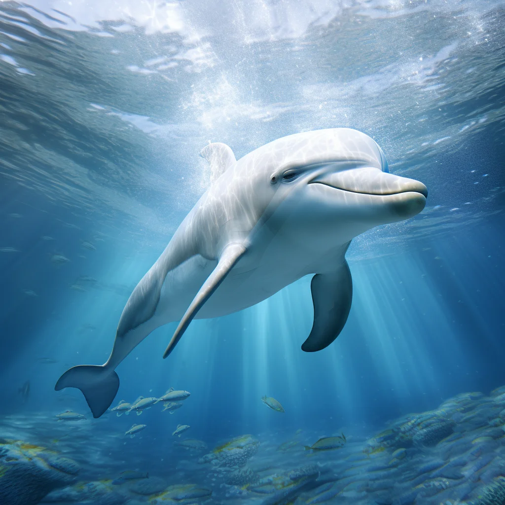 dolphin underwater sea light swim diving photography