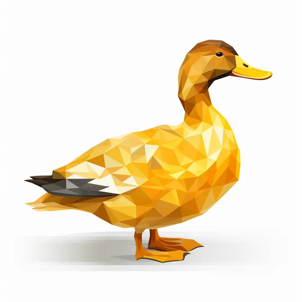 duck geometric figure yellow triangle illustration vector logo
