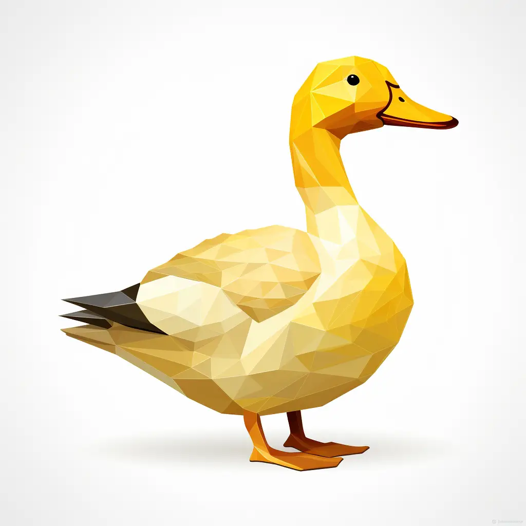 duck geometric figure yellow triangle logo illustration vector