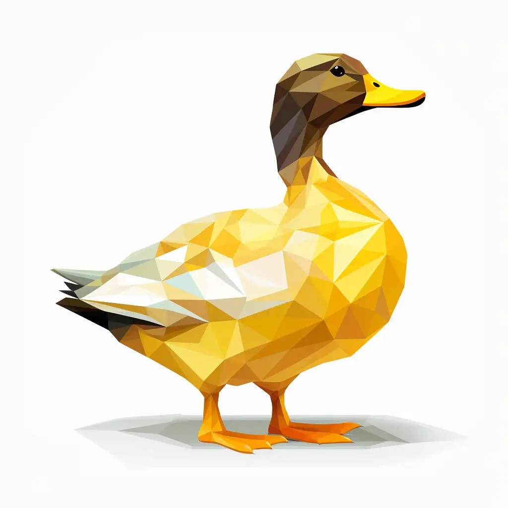 duck geometric figure yellow triangle vector illustration logo