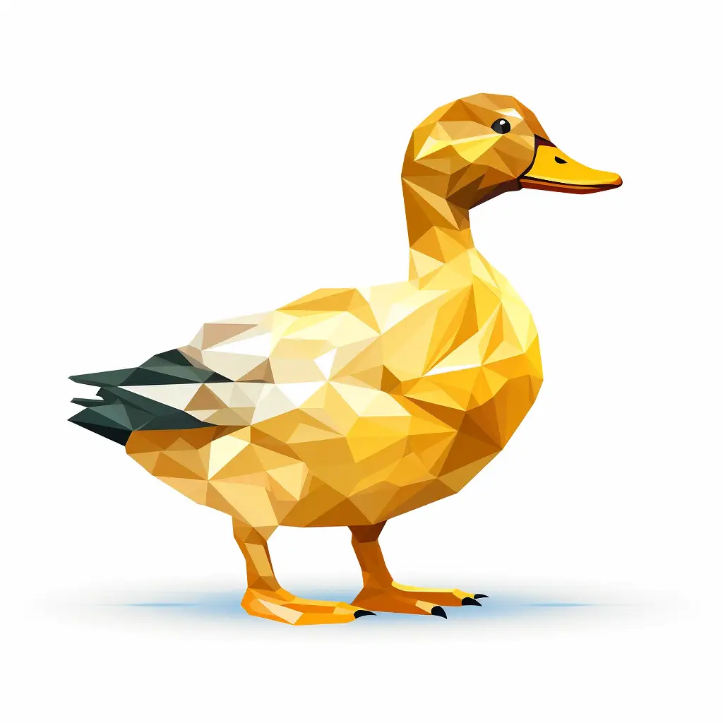 duck geometric figure yellow triangle vector logo illustration