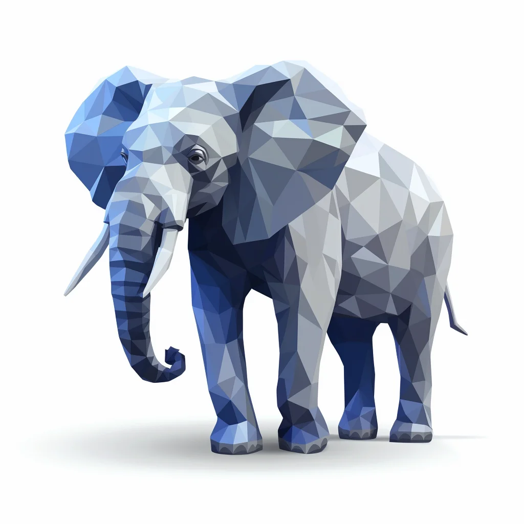 elephant geometric figure grey triangle illustration vector logo