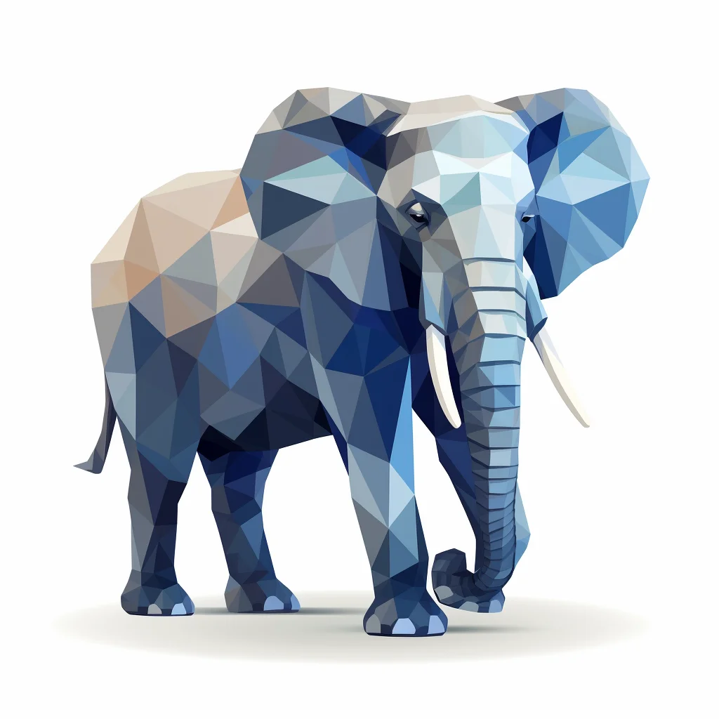 elephant geometric figure grey triangle logo illustration vector