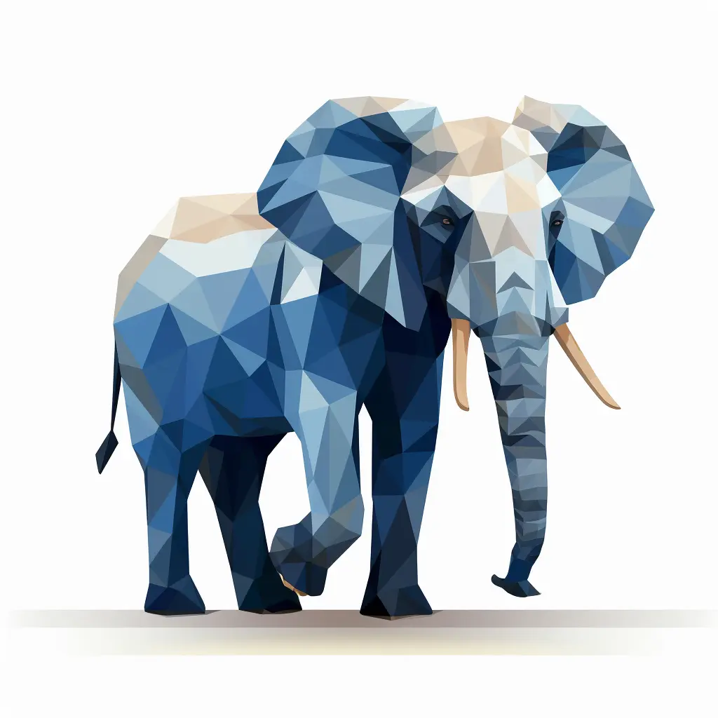 elephant geometric figure grey triangle vector illustration logo