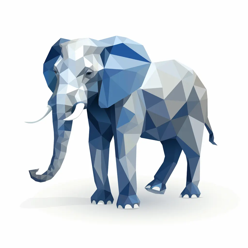 elephant geometric figure grey triangle vector logo illustration
