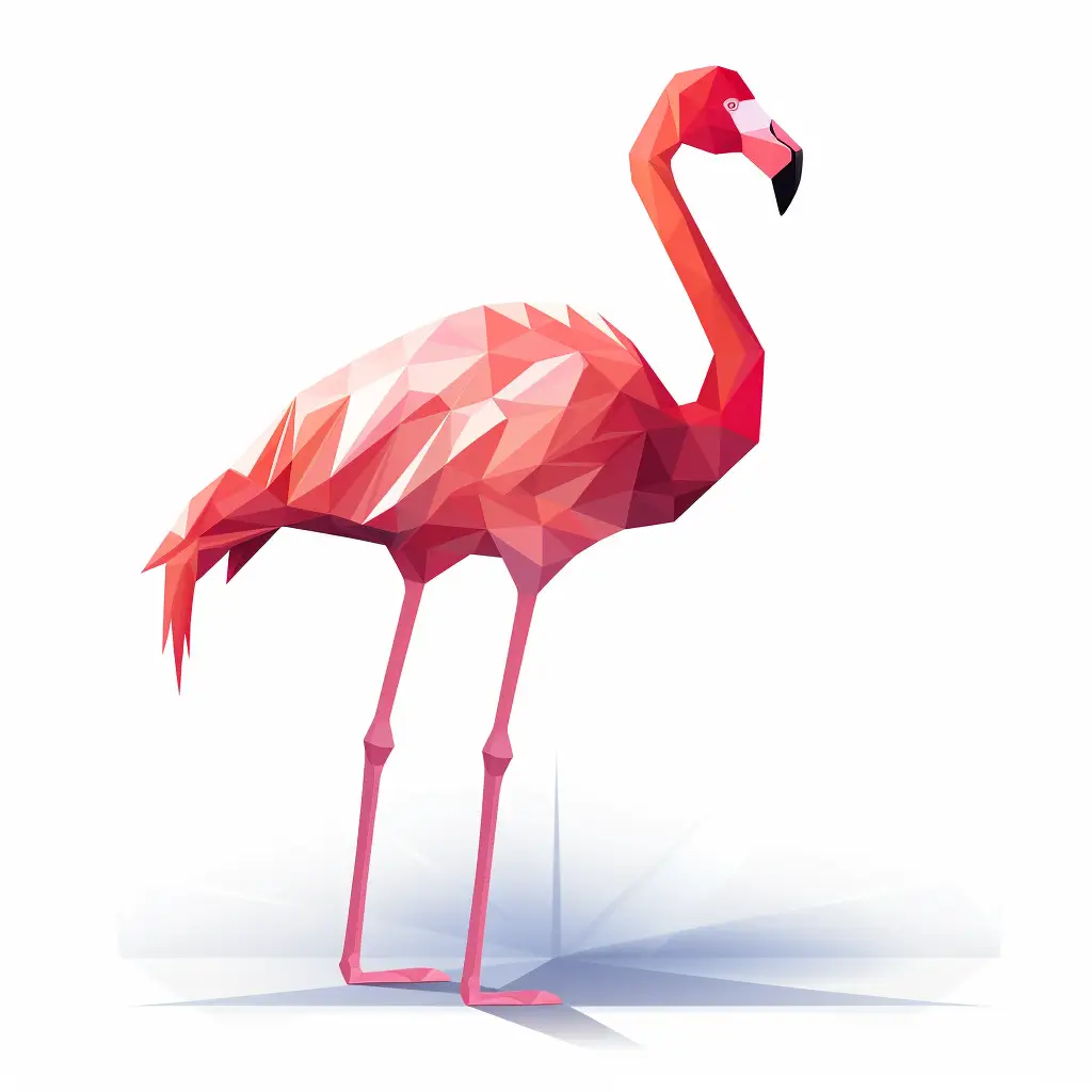 flamingo geometric figure pink triangle vector illustration logo