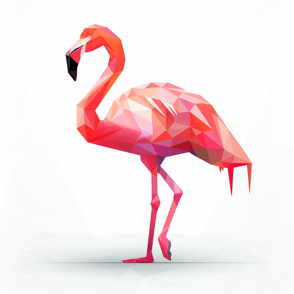 flamingo geometric pink figure triangle vector logo illustration