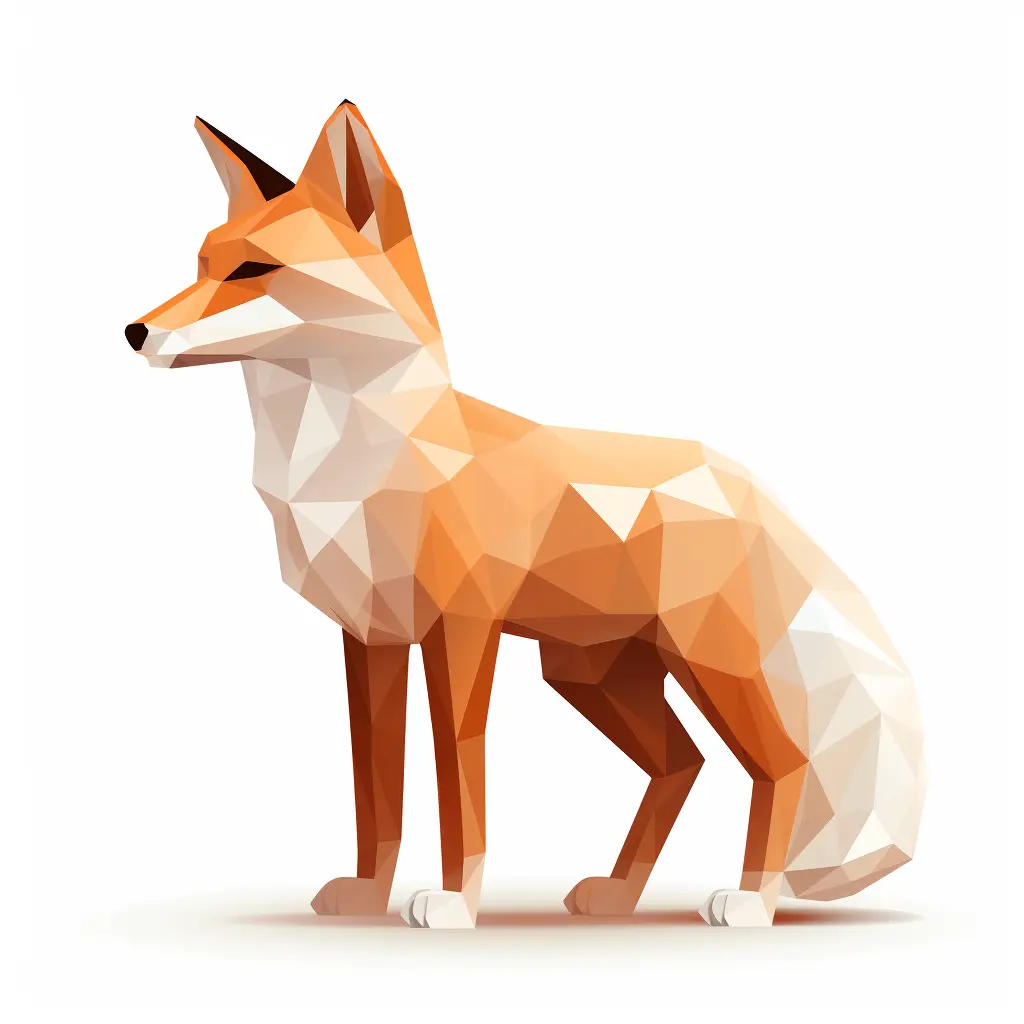 fox geometric figure orange triangle illustration logo vector