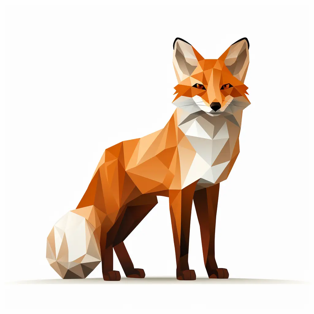fox geometric figure orange triangle illustration vector logo