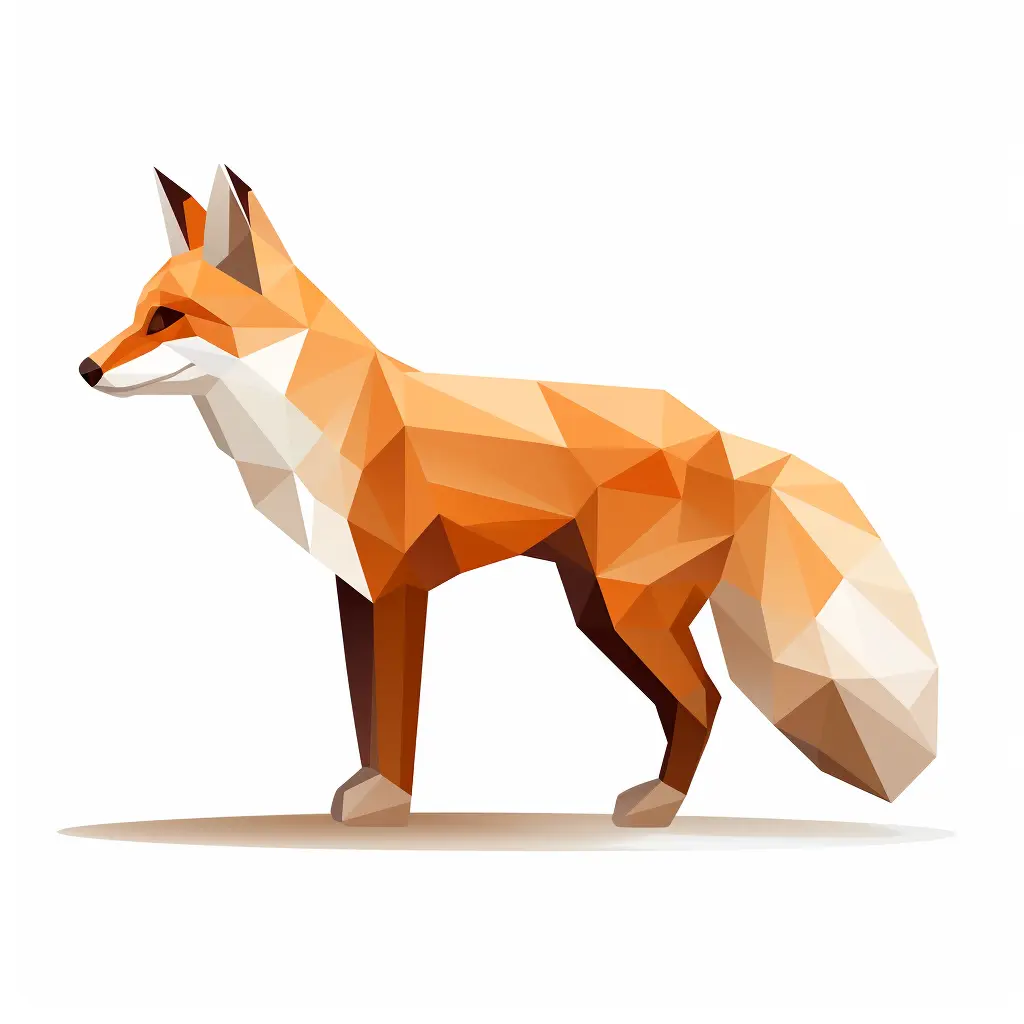 fox geometric figure orange triangle vector illustration logo