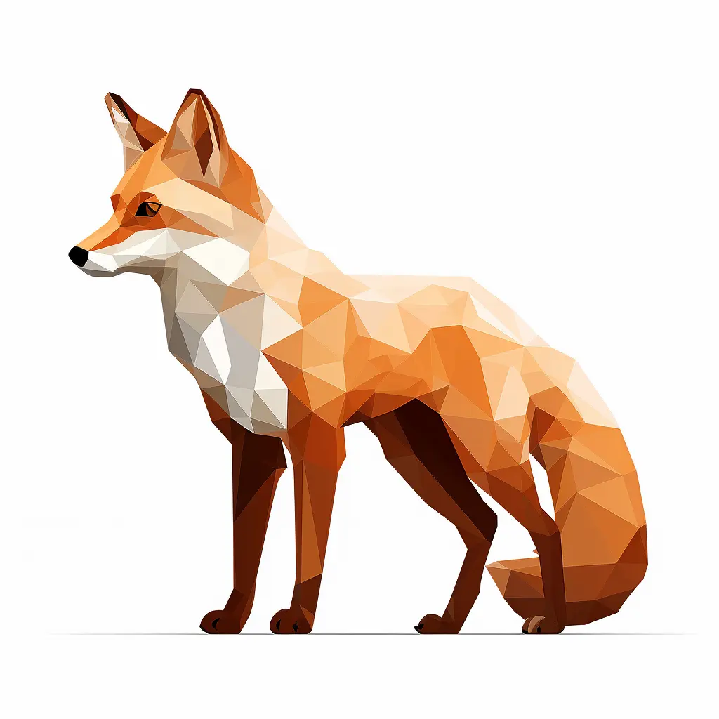 fox geometric figure orange triangle vector logo illustration