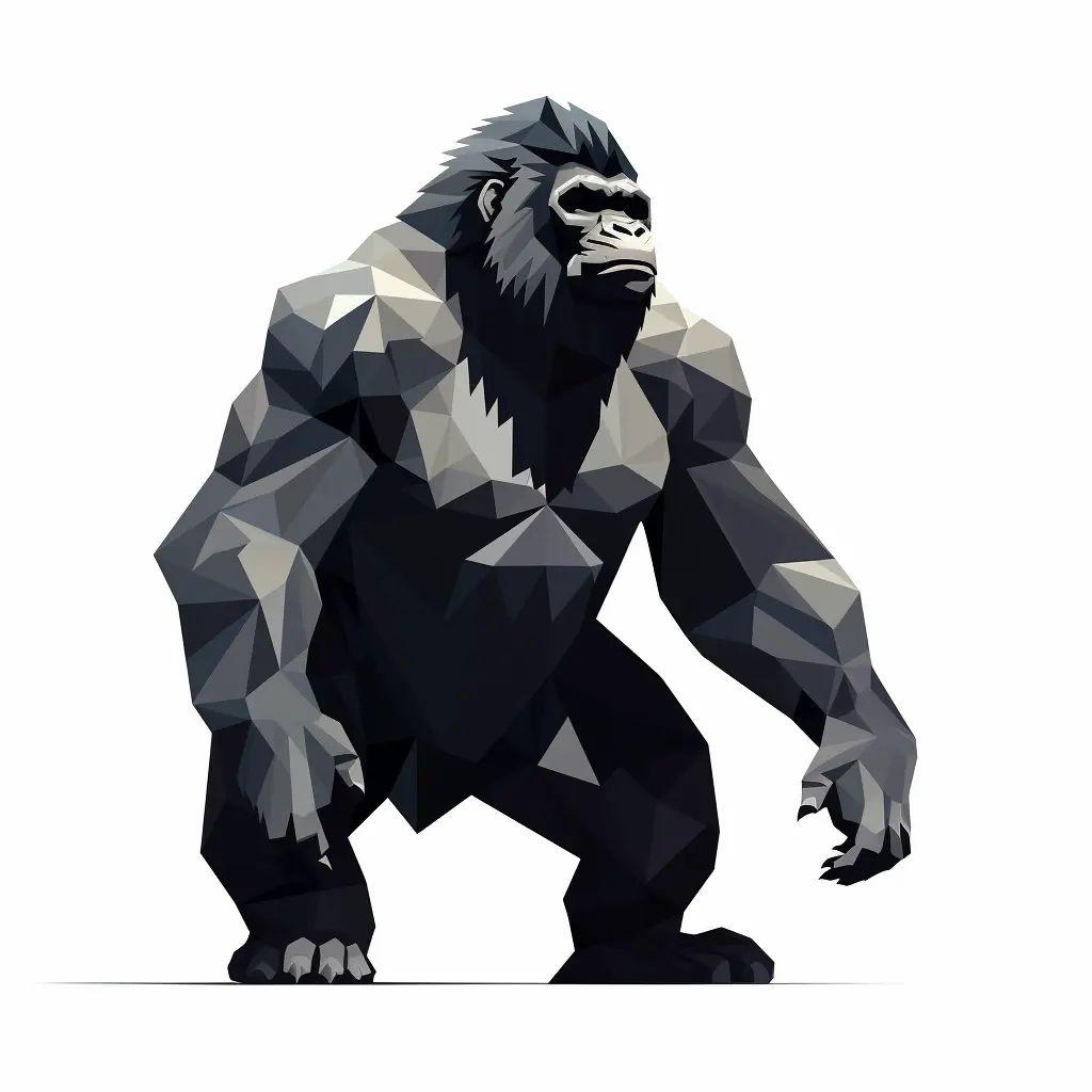 gorilla geometric figure black triangle illustration vector logo