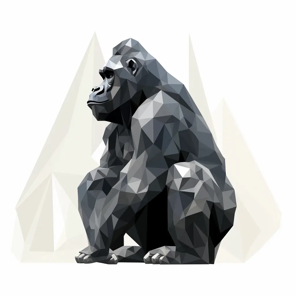 gorilla geometric figure black triangle logo illustration vector