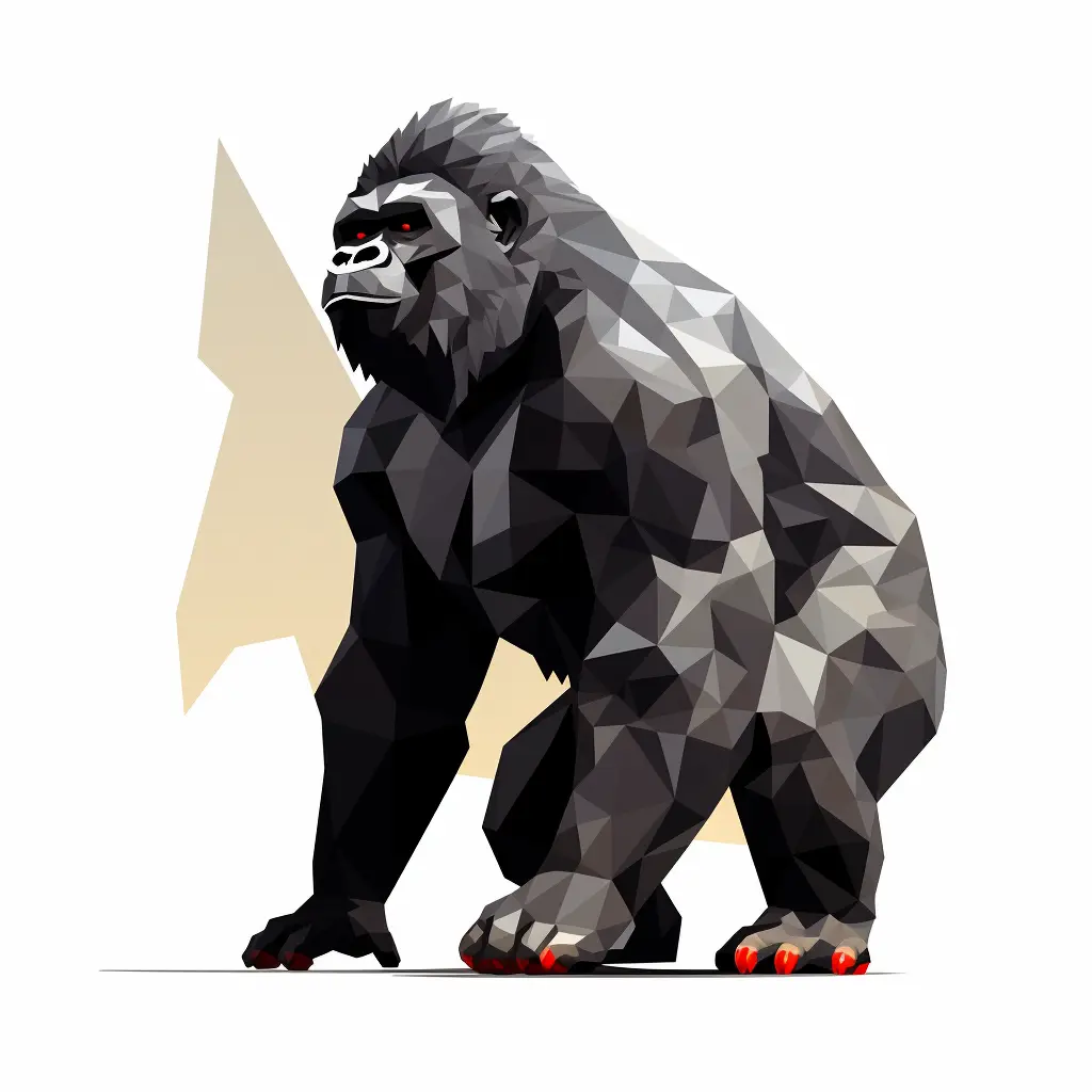 gropicture gorilla geometric figure black triangle vector illustration logo