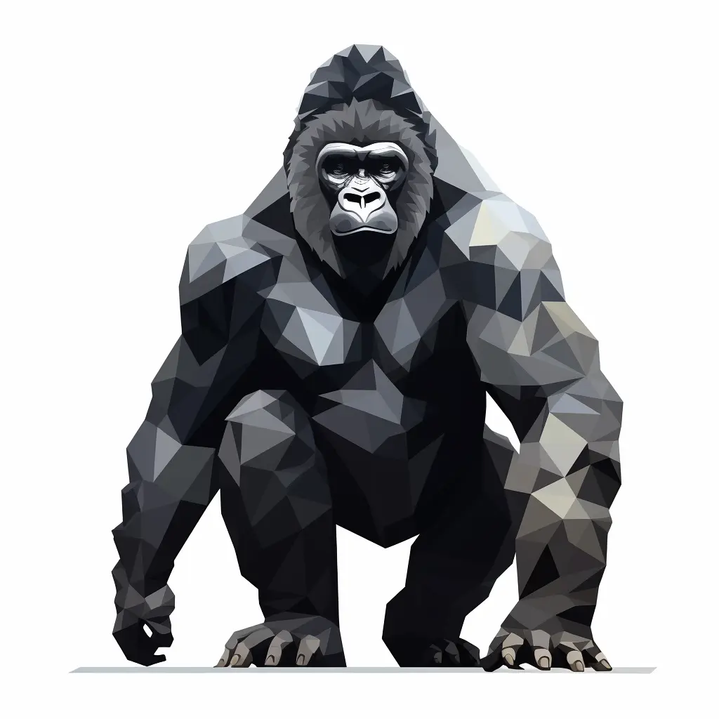 gorilla geometric figure black triangle vector logo illustration