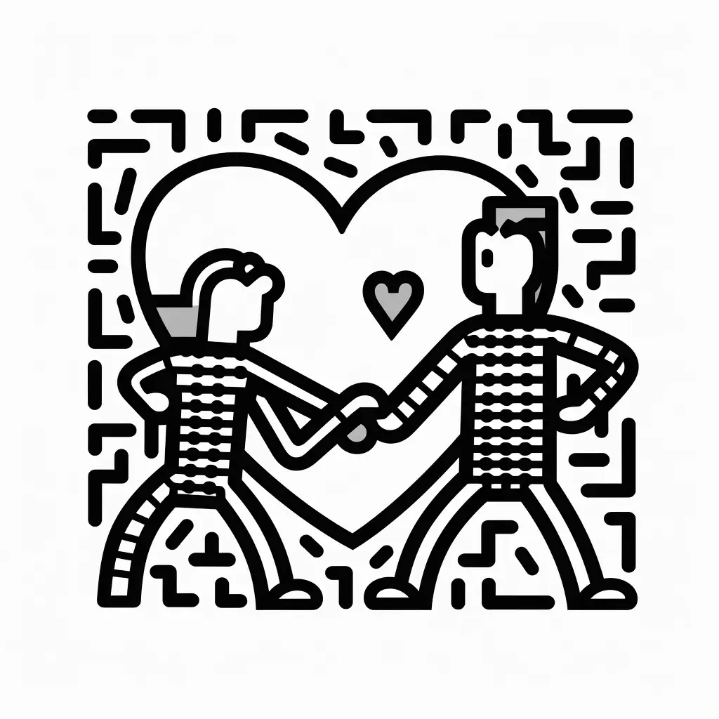 heart man people line illustration black and white drawing