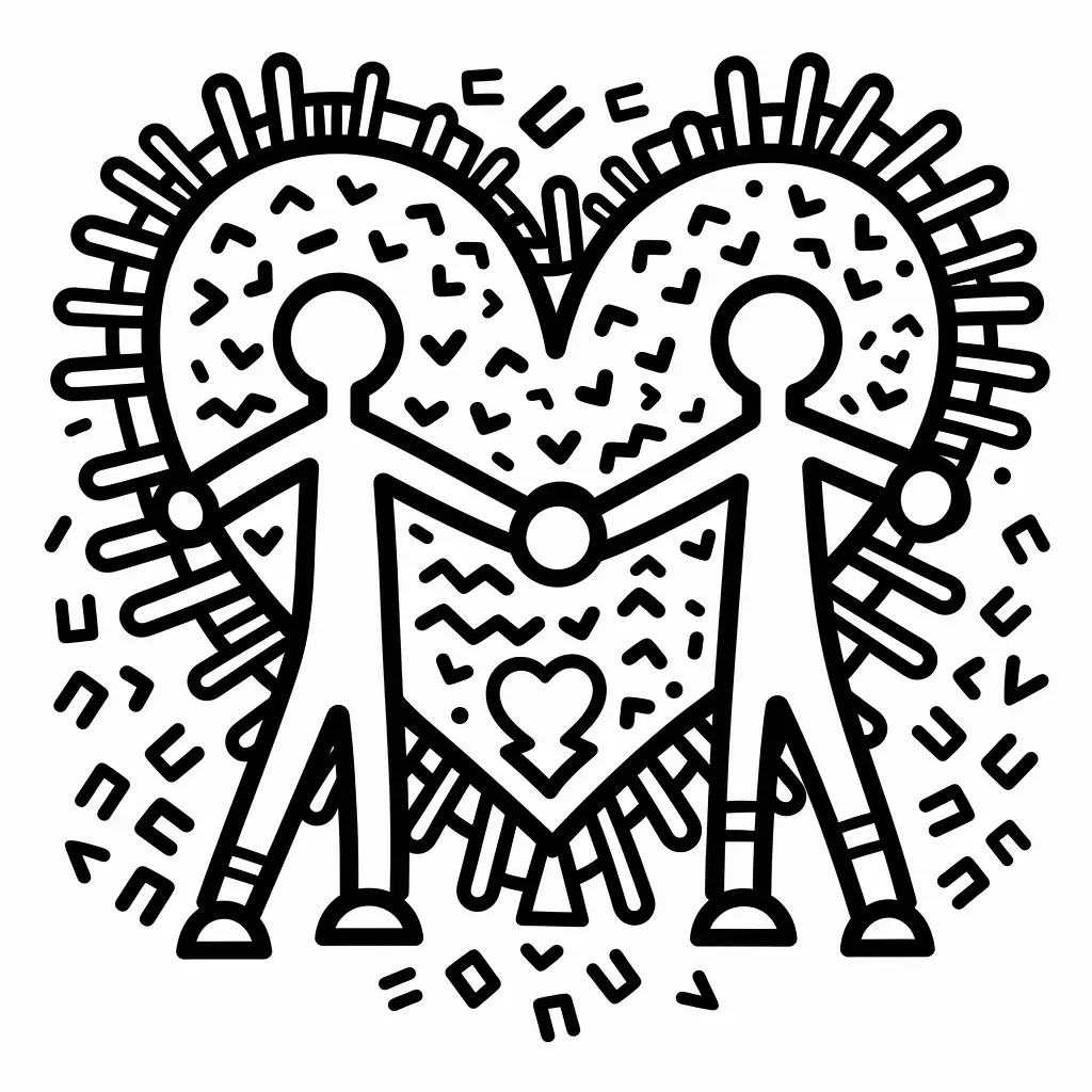 heart people man line illustration love black and white drawing