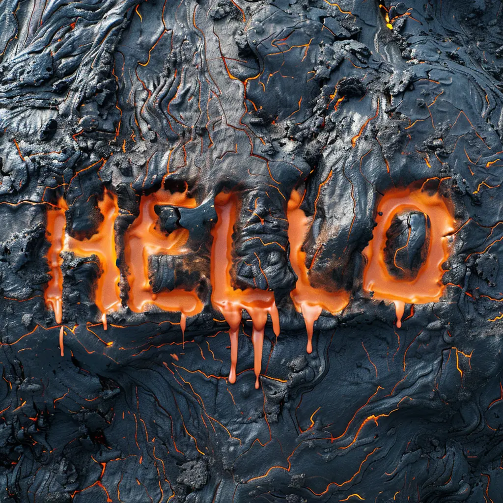 hello lava font flowing word type rock