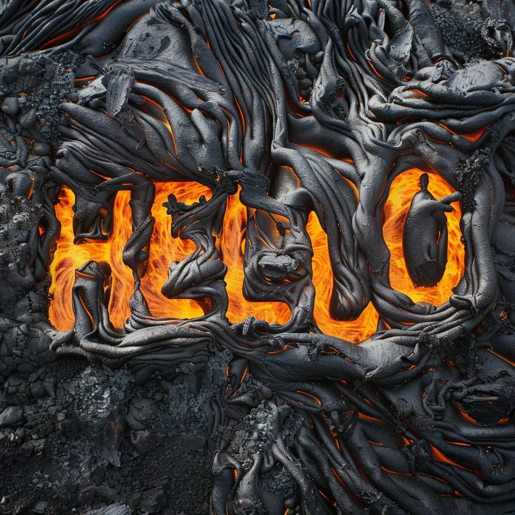 hello lava font type rock flowing word