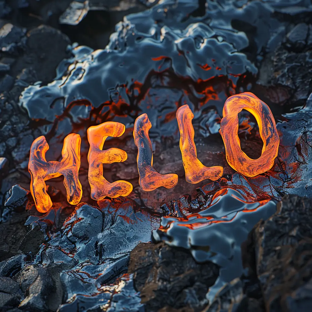 hello lava type rock font flowing word