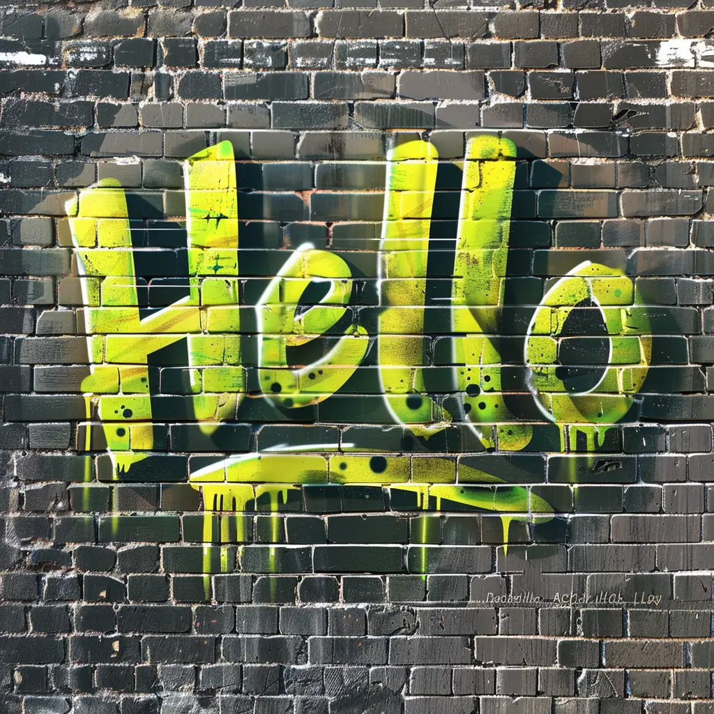 hello type graffiti wall font word painting typography art