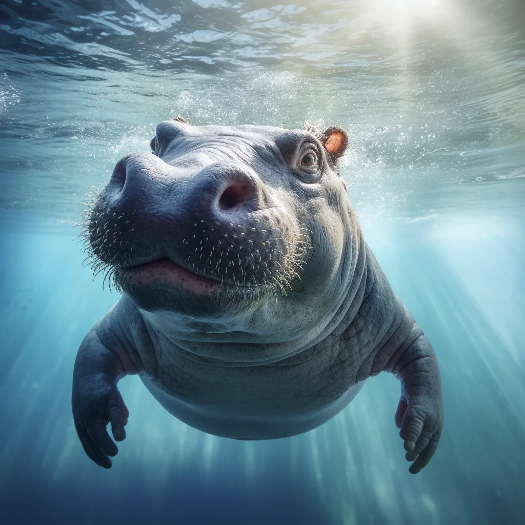 hippo sea underwater light swim diving photography