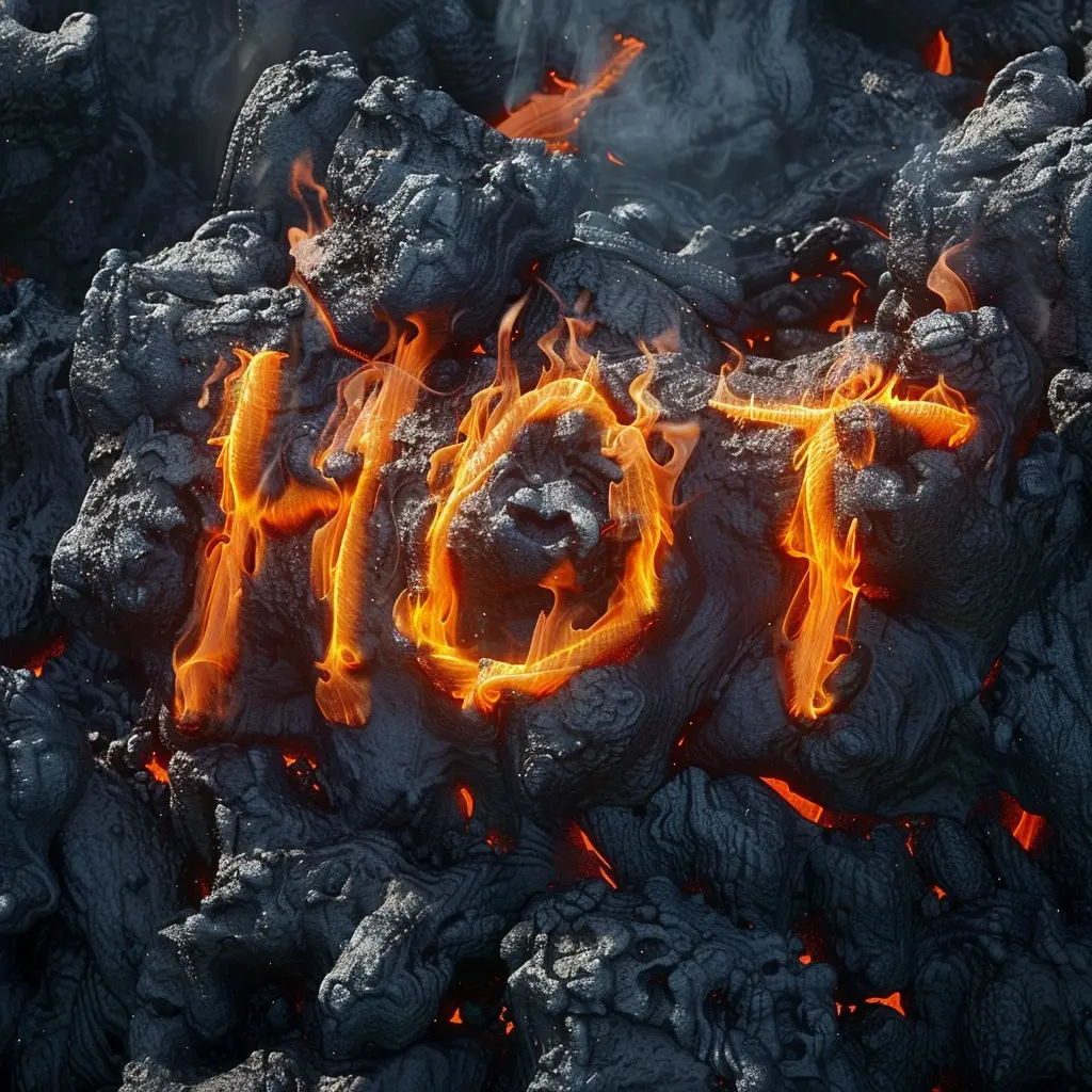 hot lava font rock type flowing