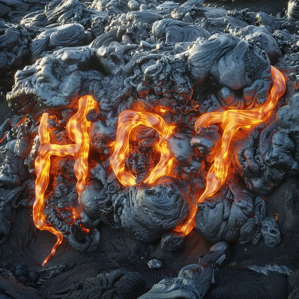 hot lava font type rock flowing