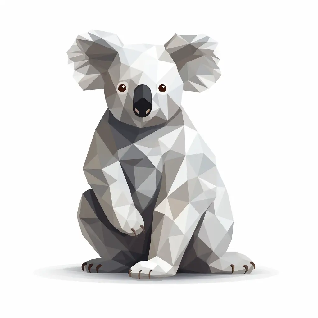 koala geometric figure grey triangle illustration vector logo