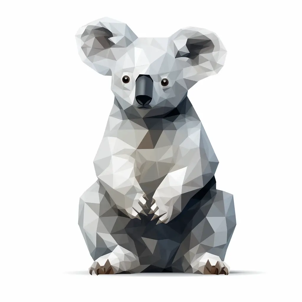 koala geometric figure grey triangle logo illustration vector