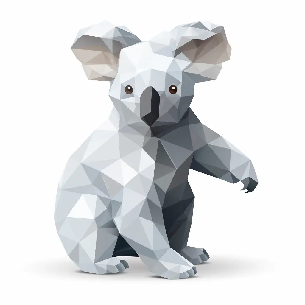 koala geometric figure grey triangle vector illustration logo