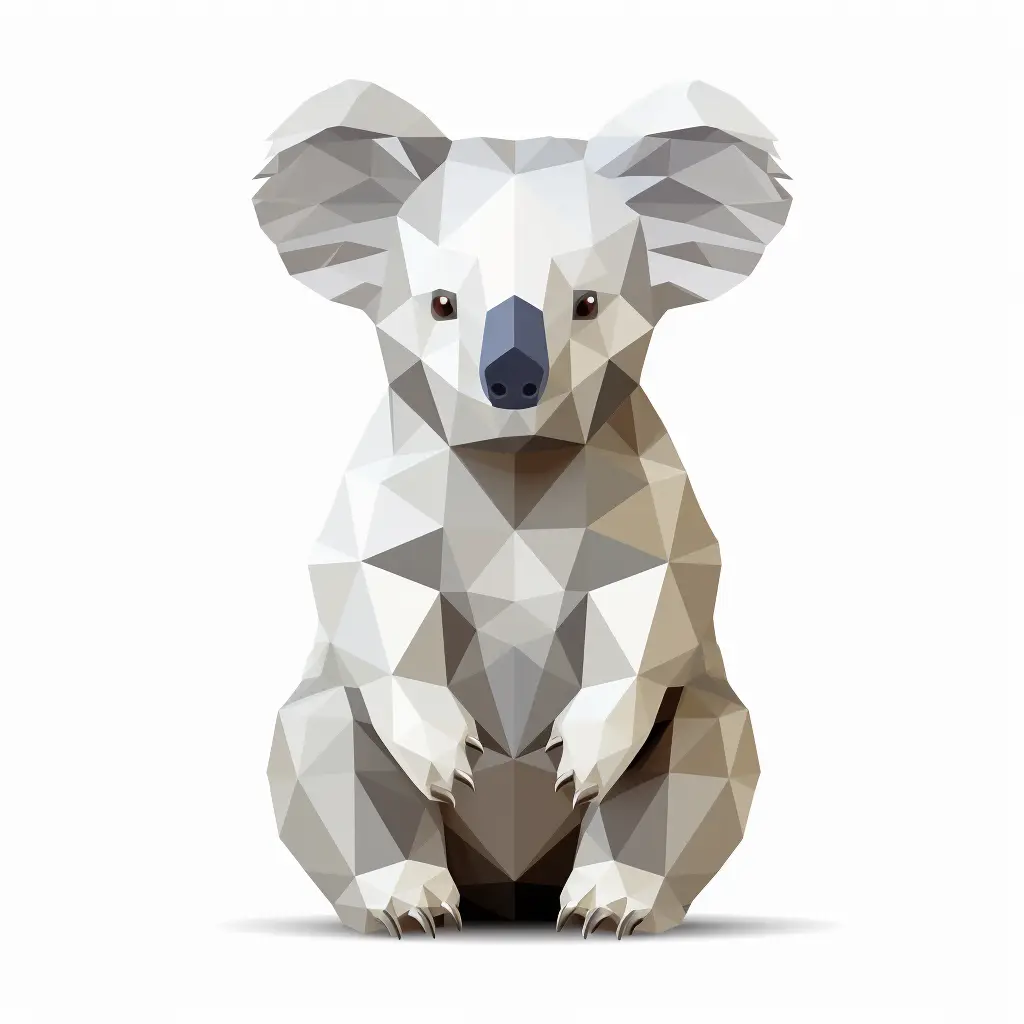 koala geometric figure grey triangle vector logo illustration