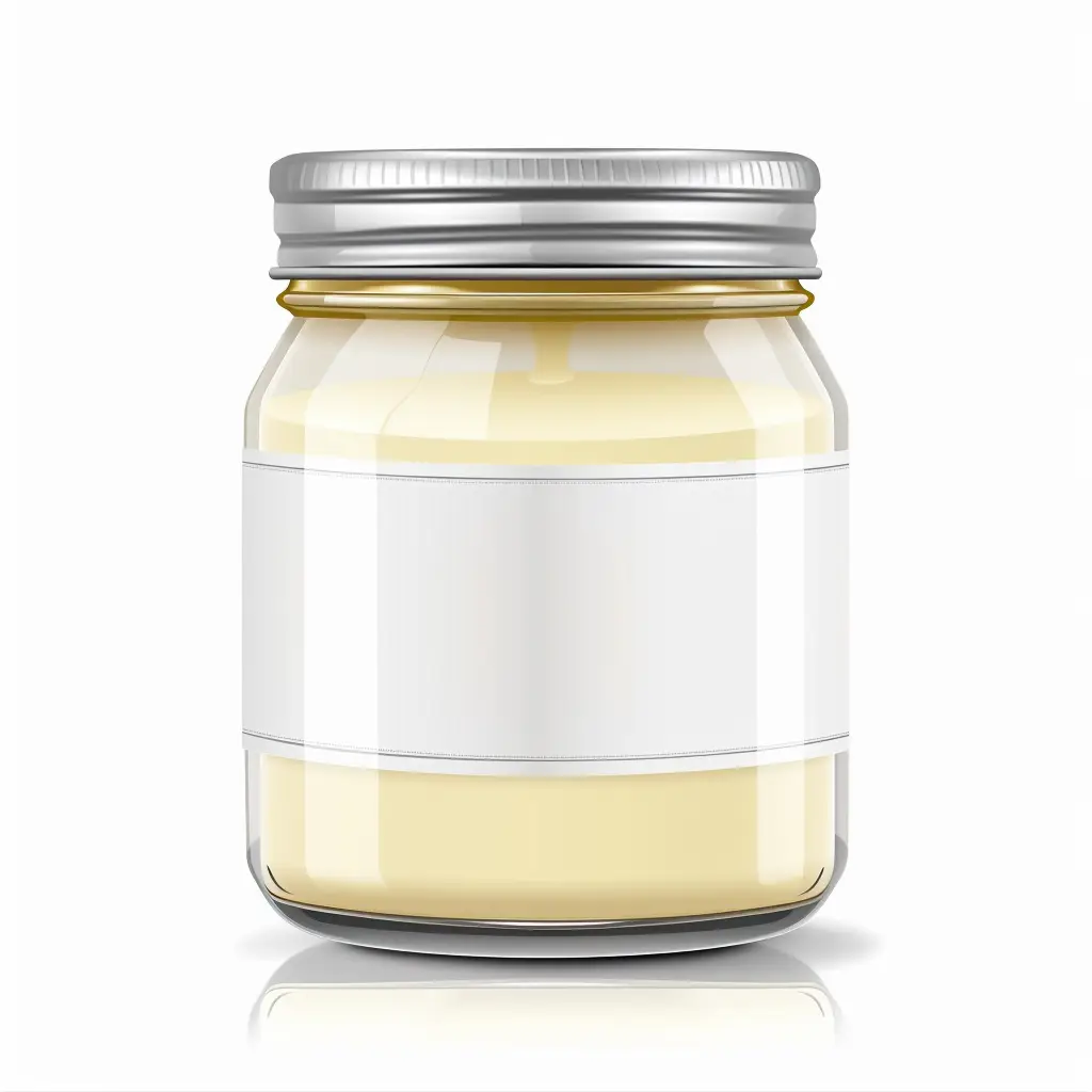 mayonnaise glass jar label mockup photography
