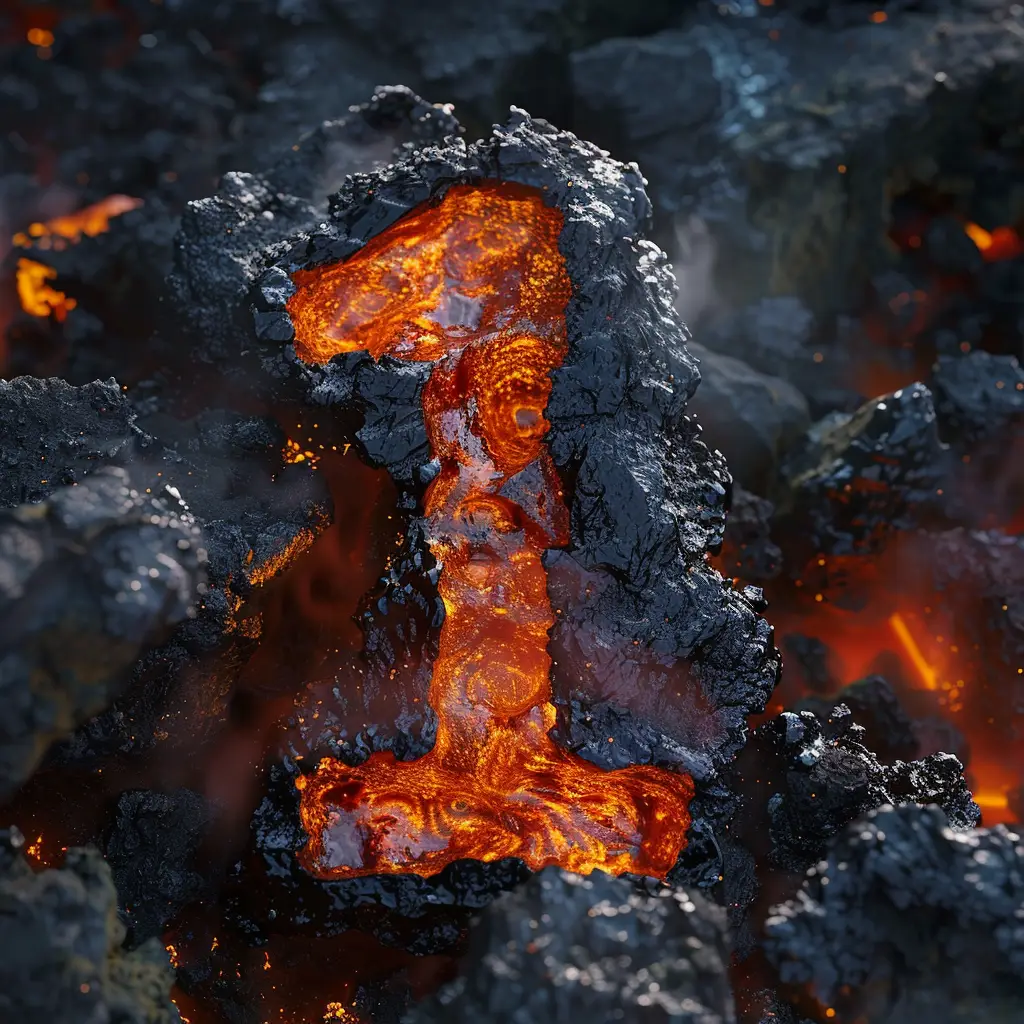 number 1 lava font rock flowing type