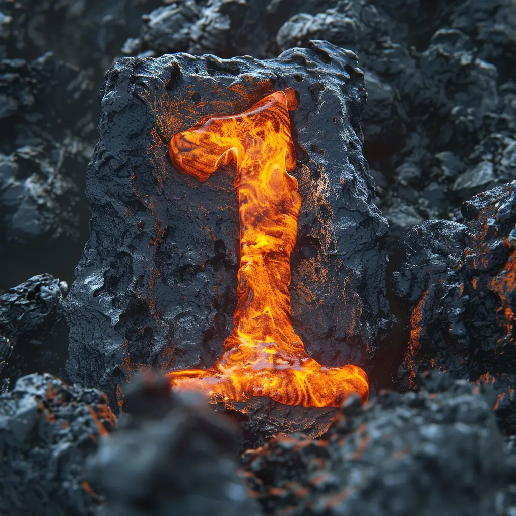number 1 lava font type rock flowing