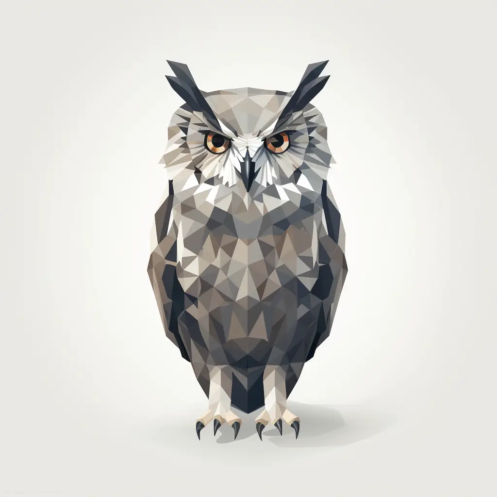 owl geometric figure grey triangle logo illustration vector