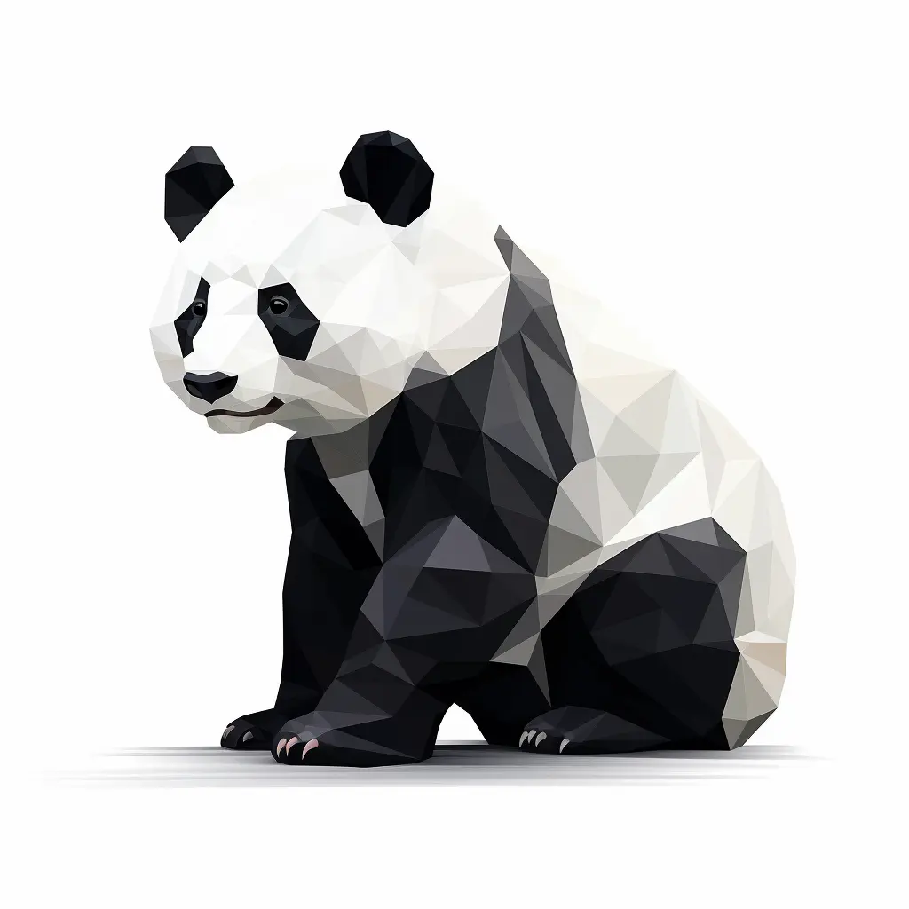 panda geometric figure black white triangle logo illustration vector